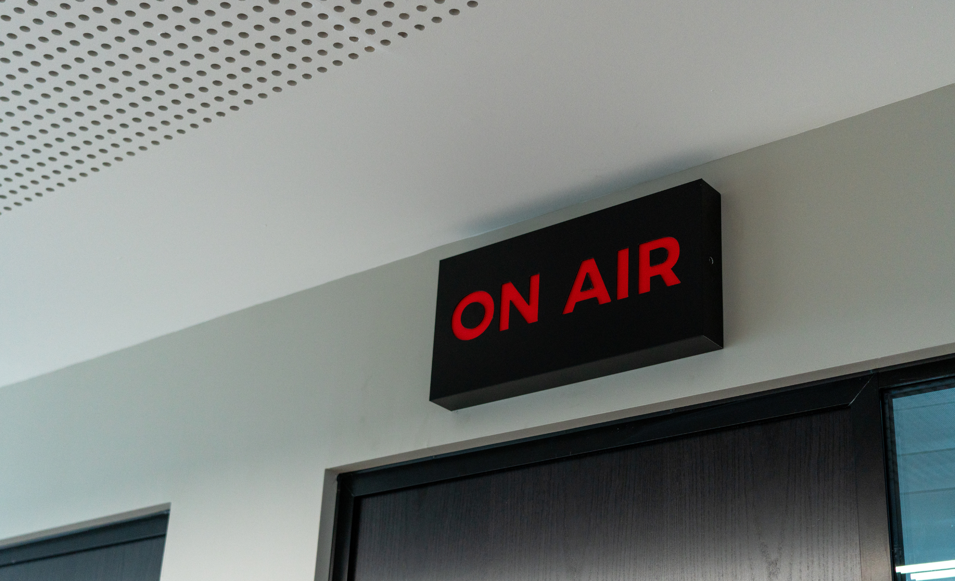 An on air sign in an office.