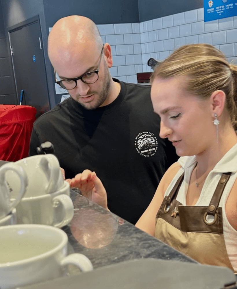 Ryan Percival capturing on-site social media content for Bewiched Coffee as part of monthly content management